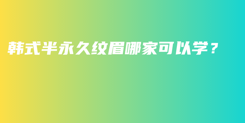 韩式半永久纹眉哪家可以学？插图