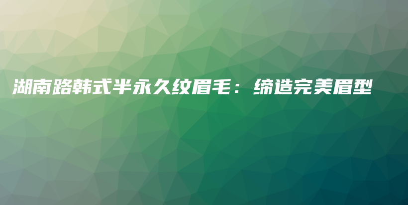 湖南路韩式半永久纹眉毛：缔造完美眉型插图