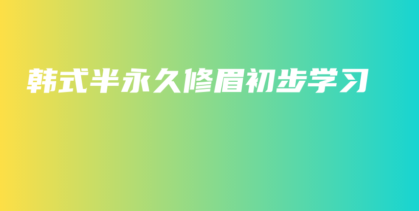 韩式半永久修眉初步学习插图