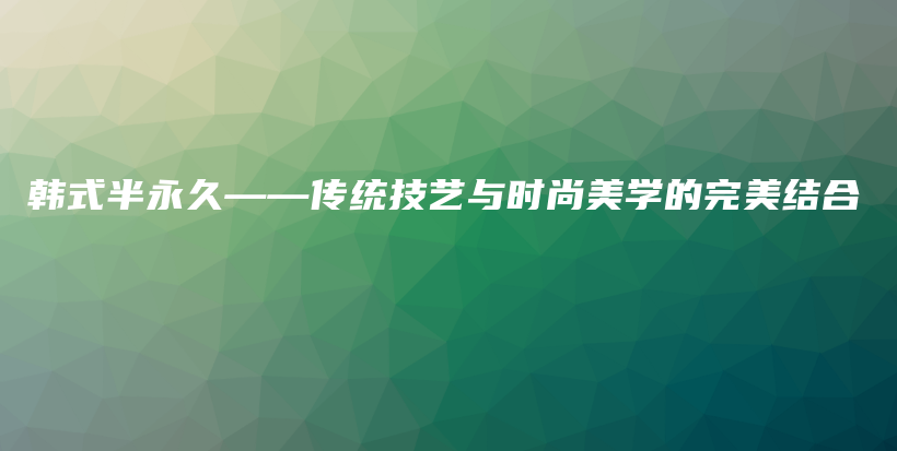 韩式半永久——传统技艺与时尚美学的完美结合插图