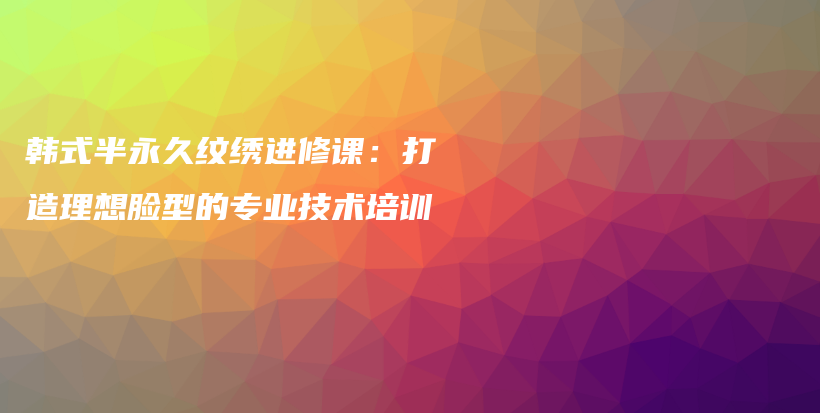 韩式半永久纹绣进修课：打造理想脸型的专业技术培训插图