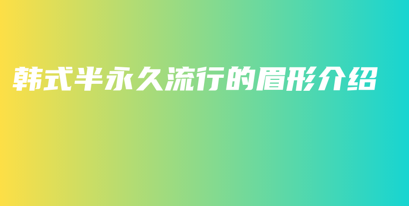 韩式半永久流行的眉形介绍插图