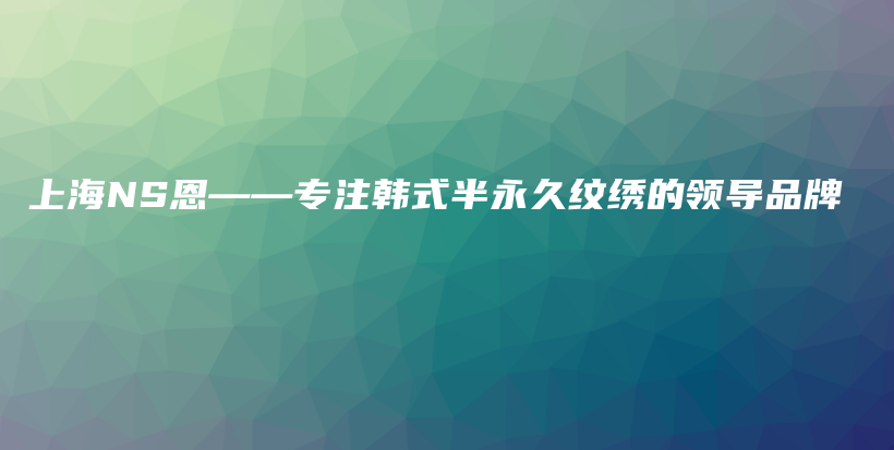 上海NS恩——专注韩式半永久纹绣的领导品牌插图