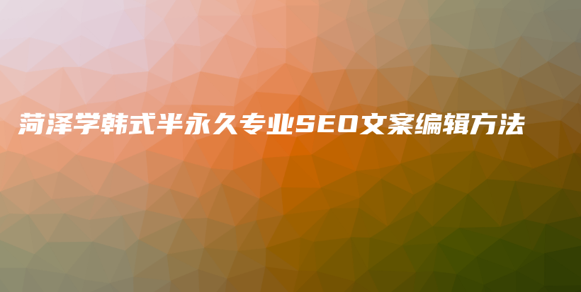 菏泽学韩式半永久专业SEO文案编辑方法插图