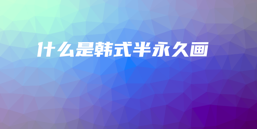 什么是韩式半永久画插图