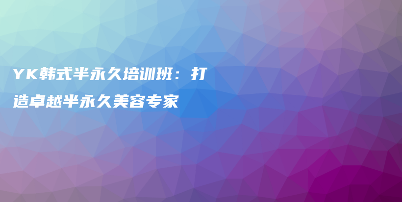 YK韩式半永久培训班：打造卓越半永久美容专家插图