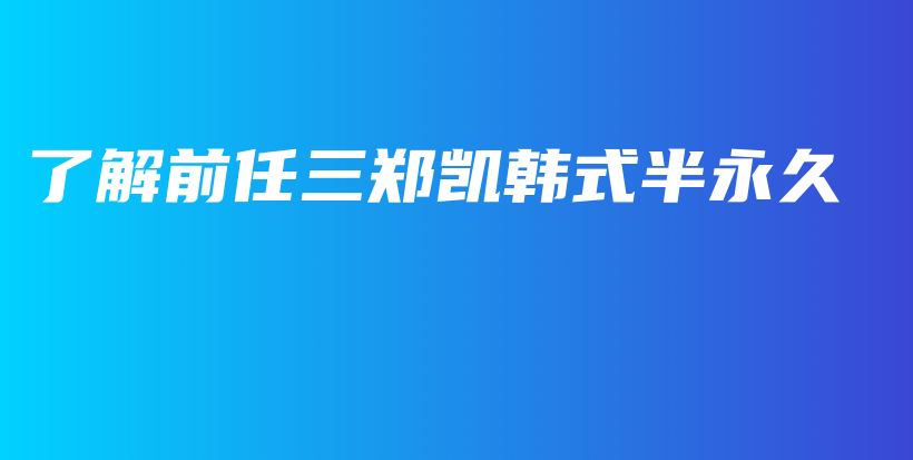 了解前任三郑凯韩式半永久插图