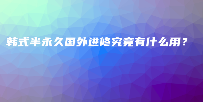 韩式半永久国外进修究竟有什么用？插图