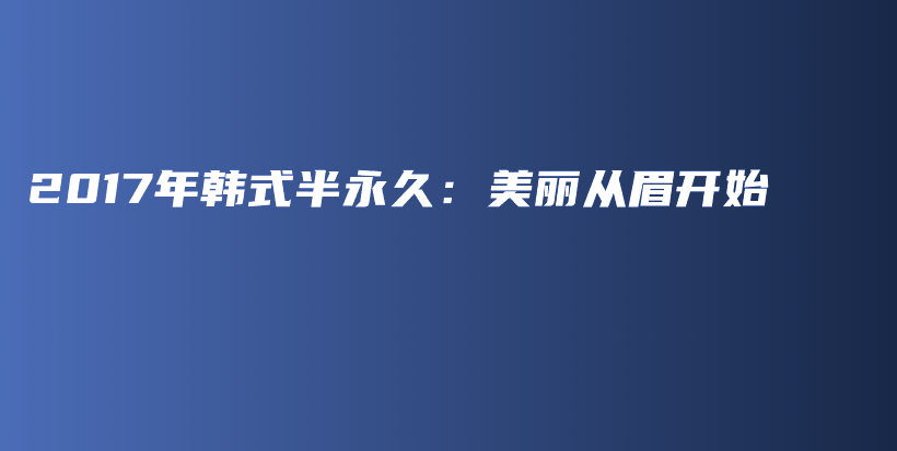 2017年韩式半永久：美丽从眉开始插图