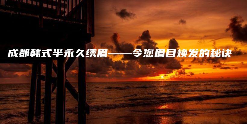 成都韩式半永久绣眉——令您眉目焕发的秘诀插图