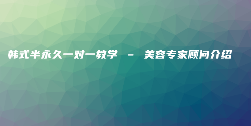 韩式半永久一对一教学 – 美容专家顾问介绍插图