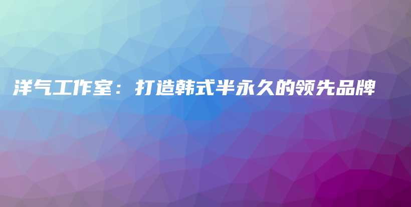 洋气工作室：打造韩式半永久的领先品牌插图