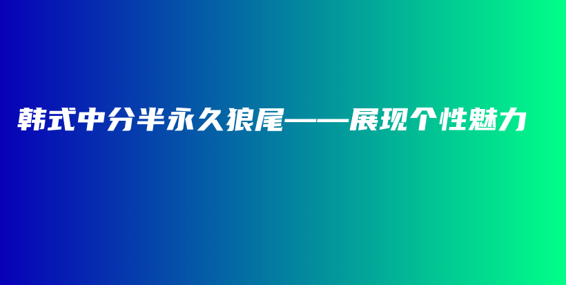 韩式中分半永久狼尾——展现个性魅力插图