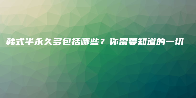 韩式半永久多包括哪些？你需要知道的一切插图