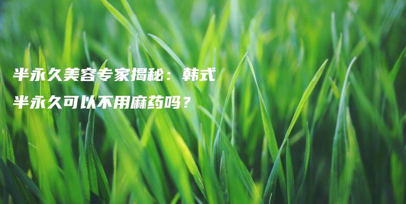 半永久美容专家揭秘：韩式半永久可以不用麻药吗？插图