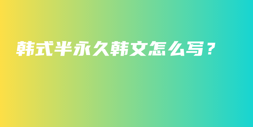 韩式半永久韩文怎么写？插图