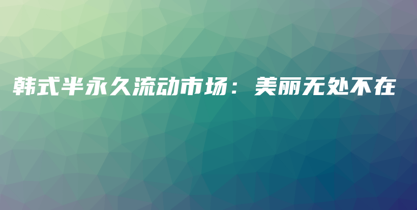 韩式半永久流动市场：美丽无处不在插图