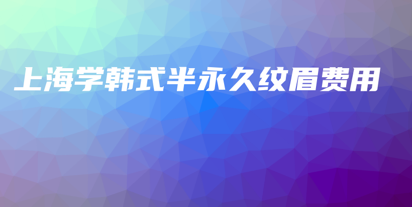 上海学韩式半永久纹眉费用插图