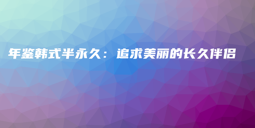 年鉴韩式半永久：追求美丽的长久伴侣插图