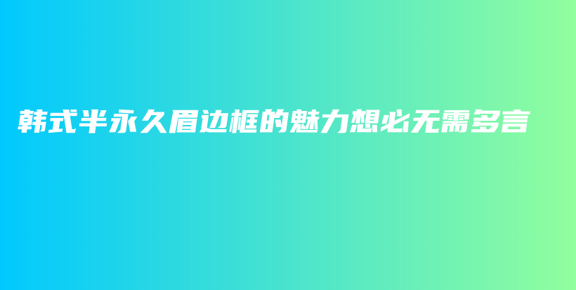 韩式半永久眉边框的魅力想必无需多言插图