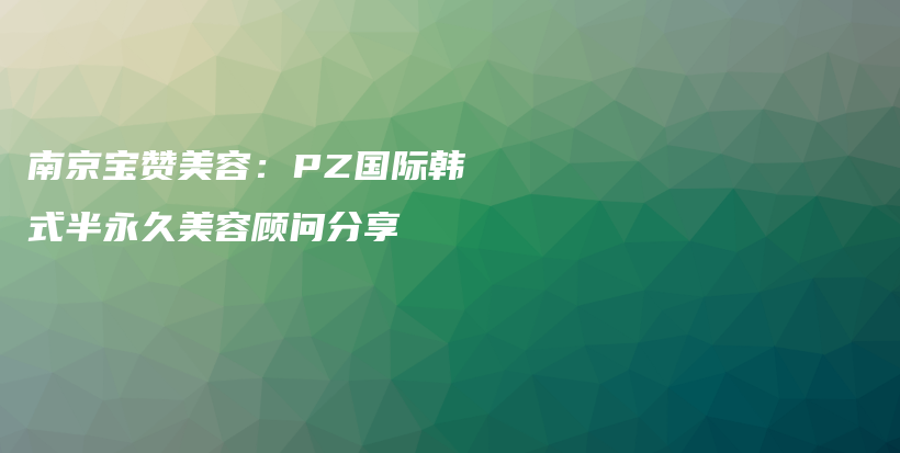 南京宝赞美容：PZ国际韩式半永久美容顾问分享插图