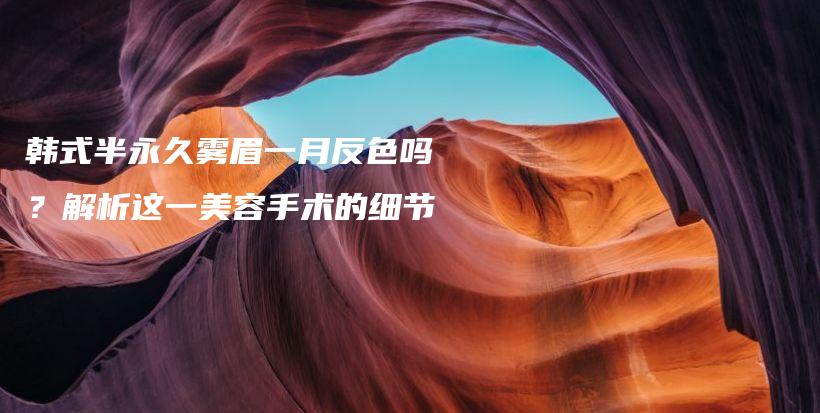 韩式半永久雾眉一月反色吗？解析这一美容手术的细节插图