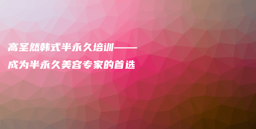 高圣然韩式半永久培训——成为半永久美容专家的首选插图