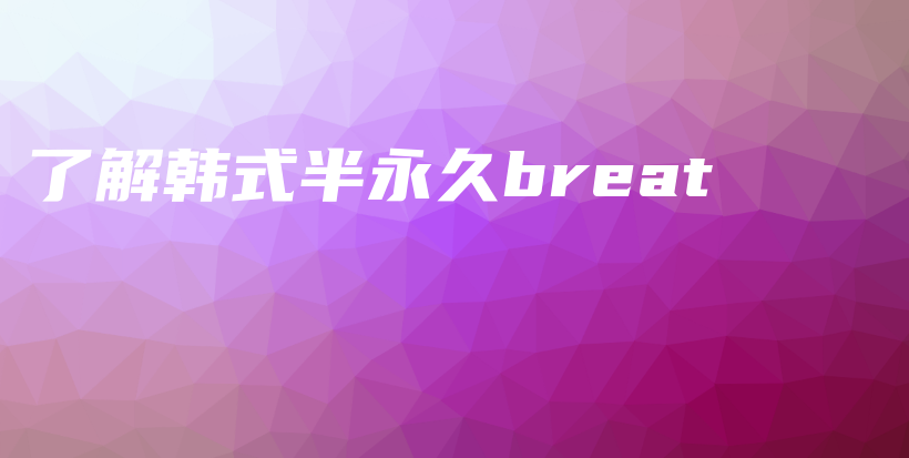 了解韩式半永久breat插图