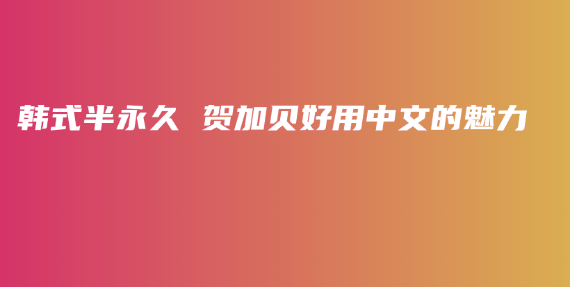 韩式半永久 贺加贝好用中文的魅力插图