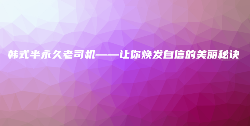 韩式半永久老司机——让你焕发自信的美丽秘诀插图