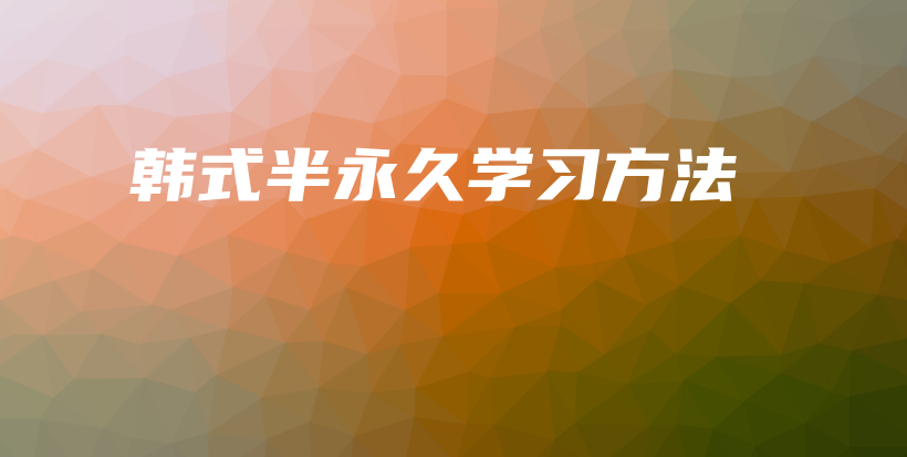 韩式半永久学习方法插图