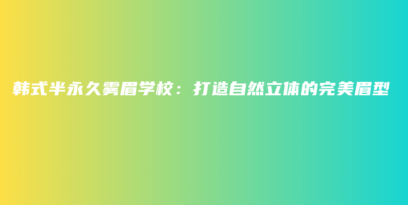 韩式半永久雾眉学校：打造自然立体的完美眉型插图