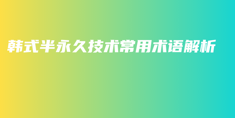 韩式半永久技术常用术语解析插图