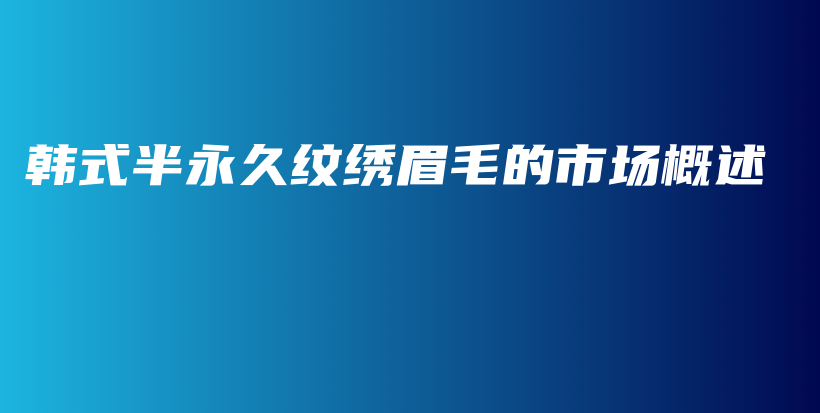 韩式半永久纹绣眉毛的市场概述插图