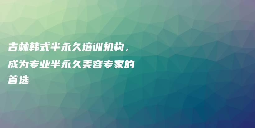 吉林韩式半永久培训机构，成为专业半永久美容专家的首选插图