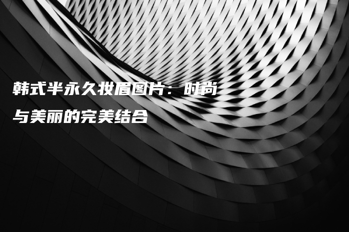 韩式半永久妆眉图片：时尚与美丽的完美结合插图