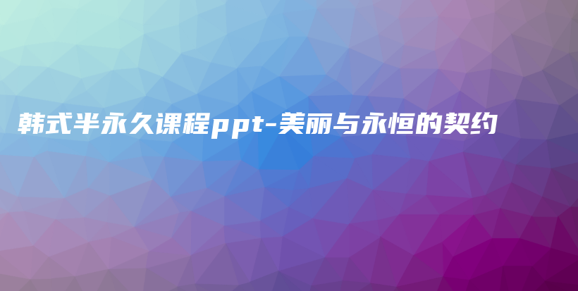 韩式半永久课程ppt-美丽与永恒的契约插图