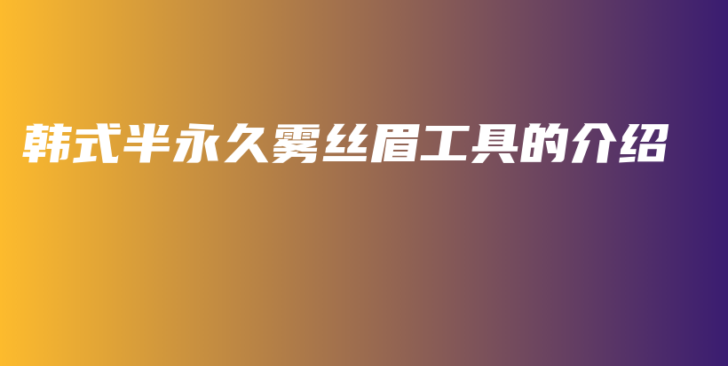 韩式半永久雾丝眉工具的介绍插图