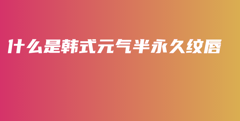 什么是韩式元气半永久纹唇插图