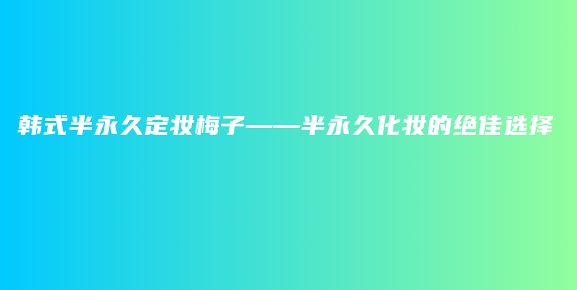 韩式半永久定妆梅子——半永久化妆的绝佳选择插图