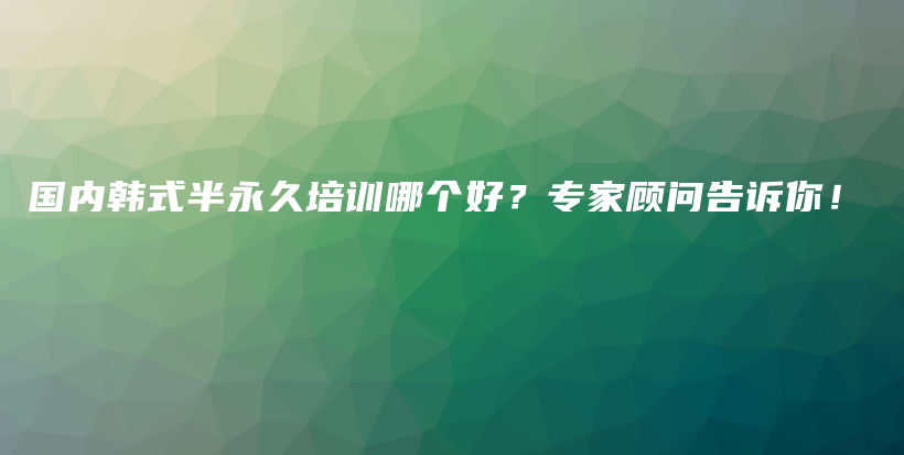 国内韩式半永久培训哪个好？专家顾问告诉你！插图