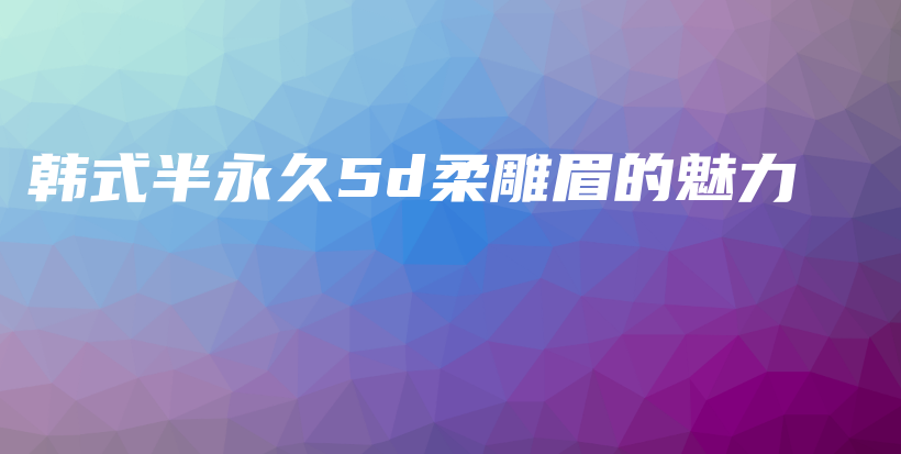 韩式半永久5d柔雕眉的魅力插图