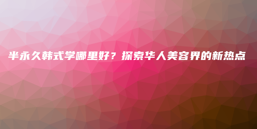 半永久韩式学哪里好？探索华人美容界的新热点插图