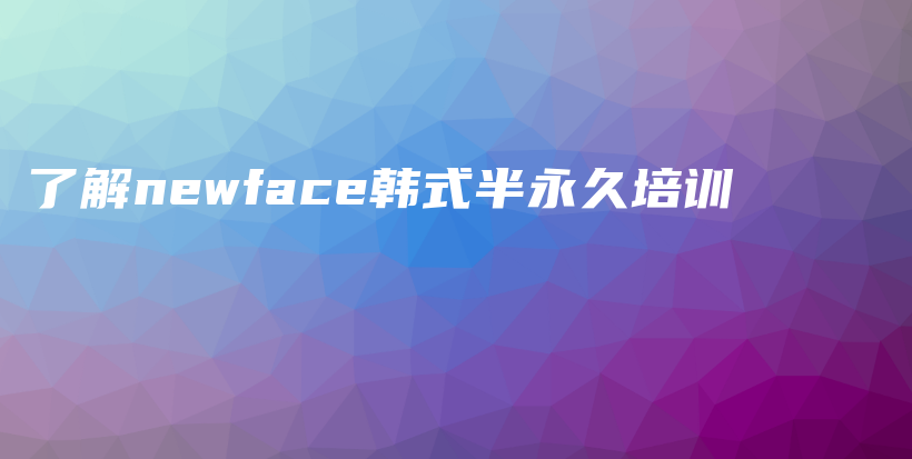 了解newface韩式半永久培训插图