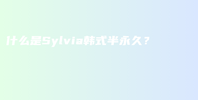 什么是Sylvia韩式半永久？插图