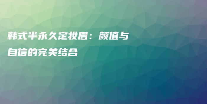 韩式半永久定妆眉：颜值与自信的完美结合插图