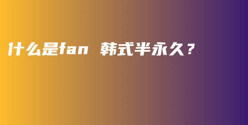 什么是fan 韩式半永久？插图