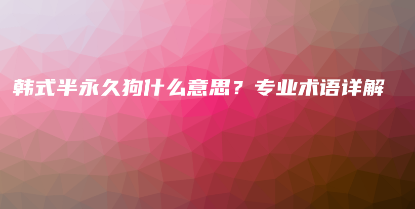 韩式半永久狗什么意思？专业术语详解插图